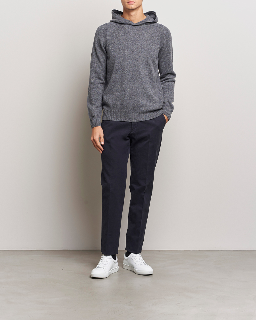 Homme | Pulls Et Tricots | Gran Sasso | Wool Hoodie Grey Melange