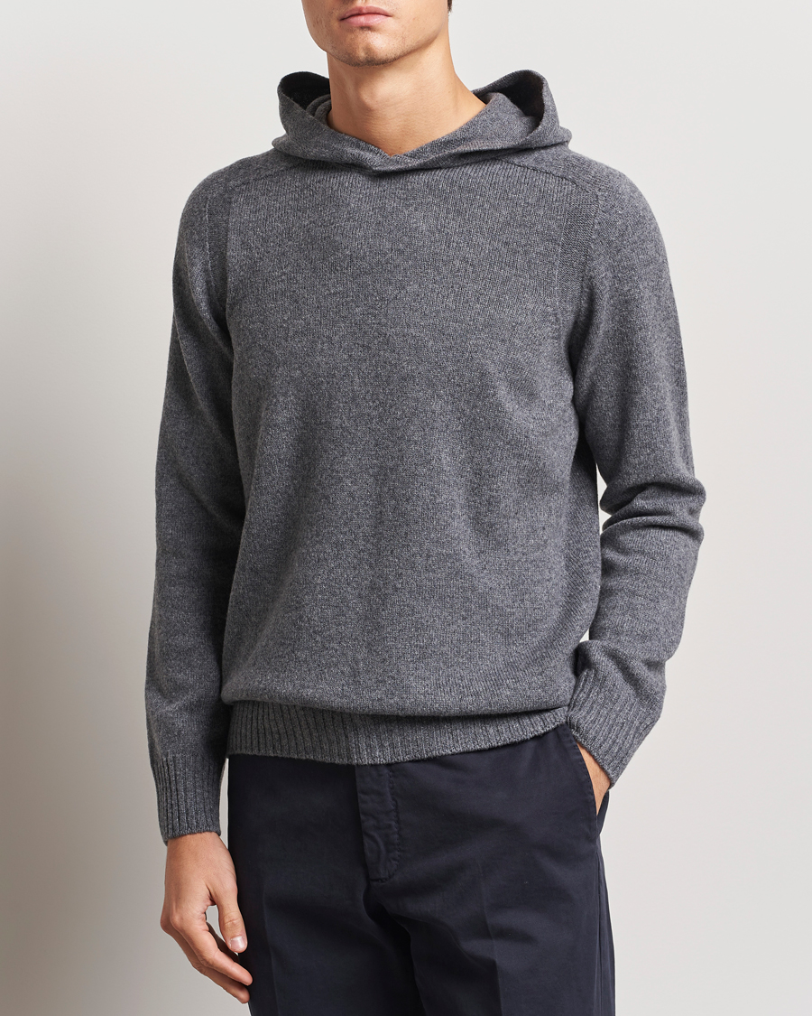 Homme | Pulls Et Tricots | Gran Sasso | Wool Hoodie Grey Melange