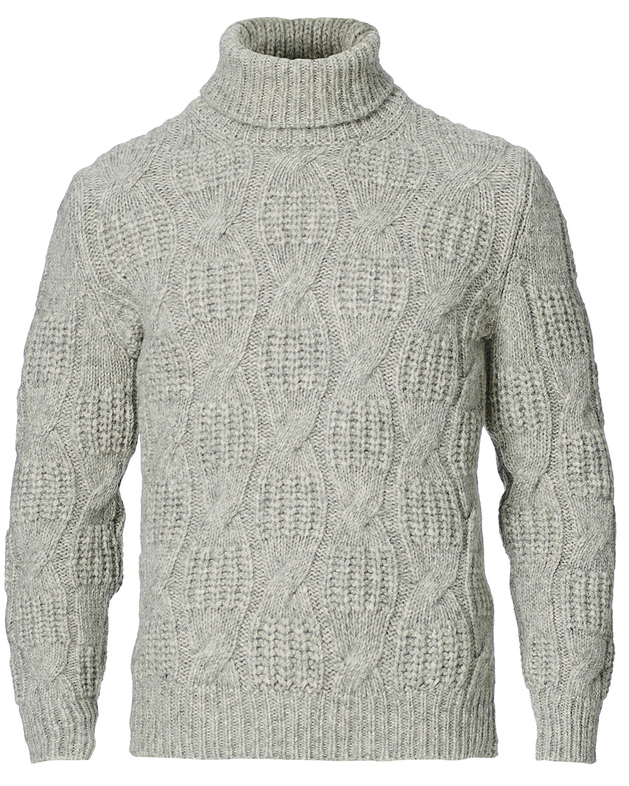 Homme | Pulls Et Tricots | Gran Sasso | Heavy Knitted Alpaca/Cotton Rollneck Light Grey