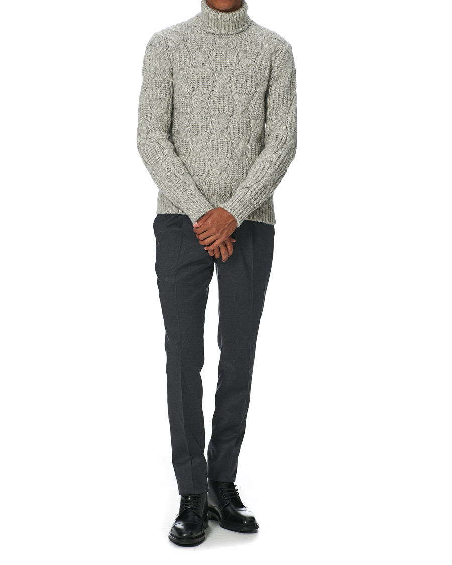 Homme | Pulls Et Tricots | Gran Sasso | Heavy Knitted Alpaca/Cotton Rollneck Light Grey