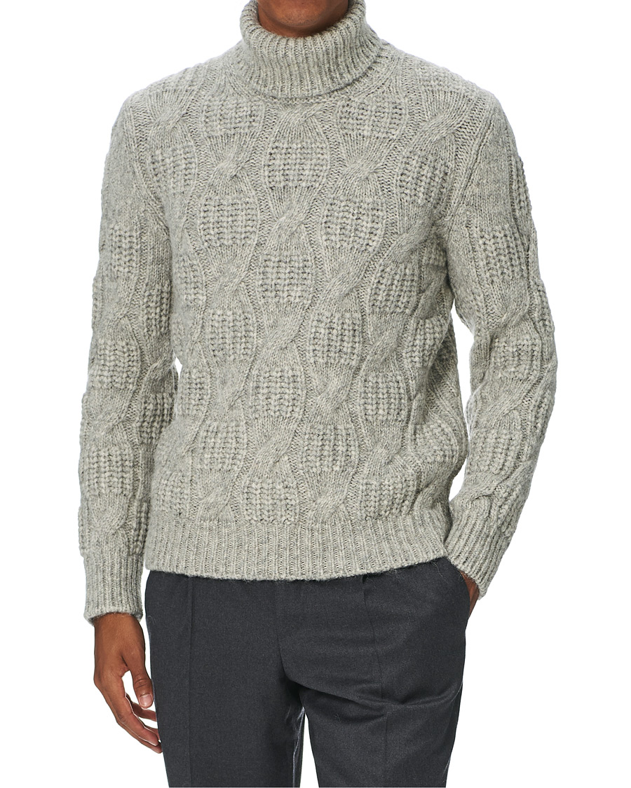 Homme | Pulls Et Tricots | Gran Sasso | Heavy Knitted Alpaca/Cotton Rollneck Light Grey