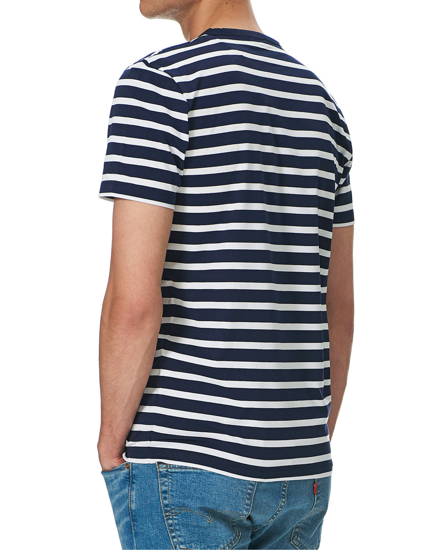 Heren | T-shirts | Stenströms | Striped Cotton Tee Navy/White