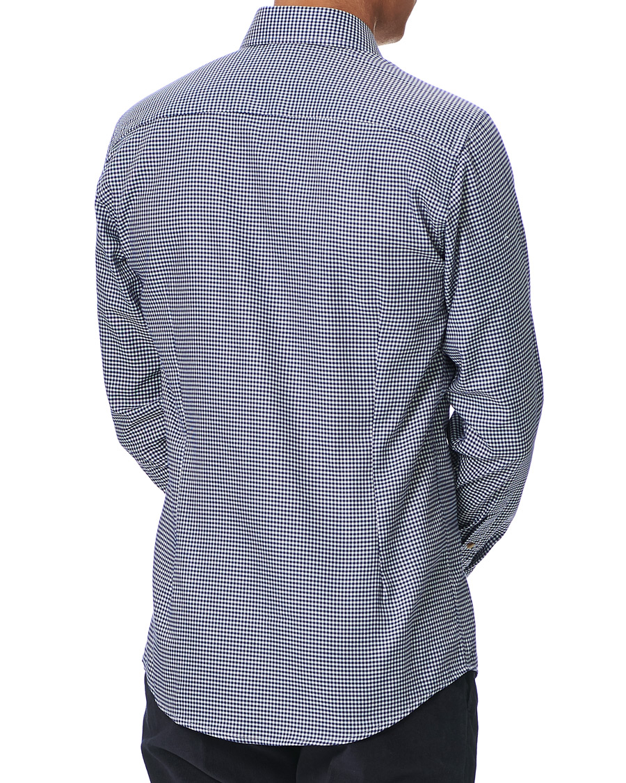 Homme | Chemises | Eton | Slim Fit Lightweight Flannel Checked Shirt Blue