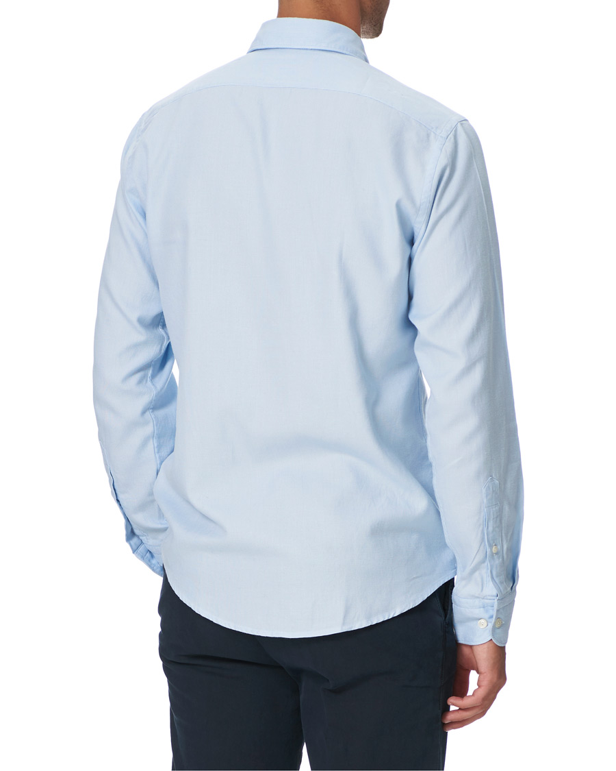 Homme | Chemises | Eton | Slim Fit Micro Structured Flannel Shirt Blue