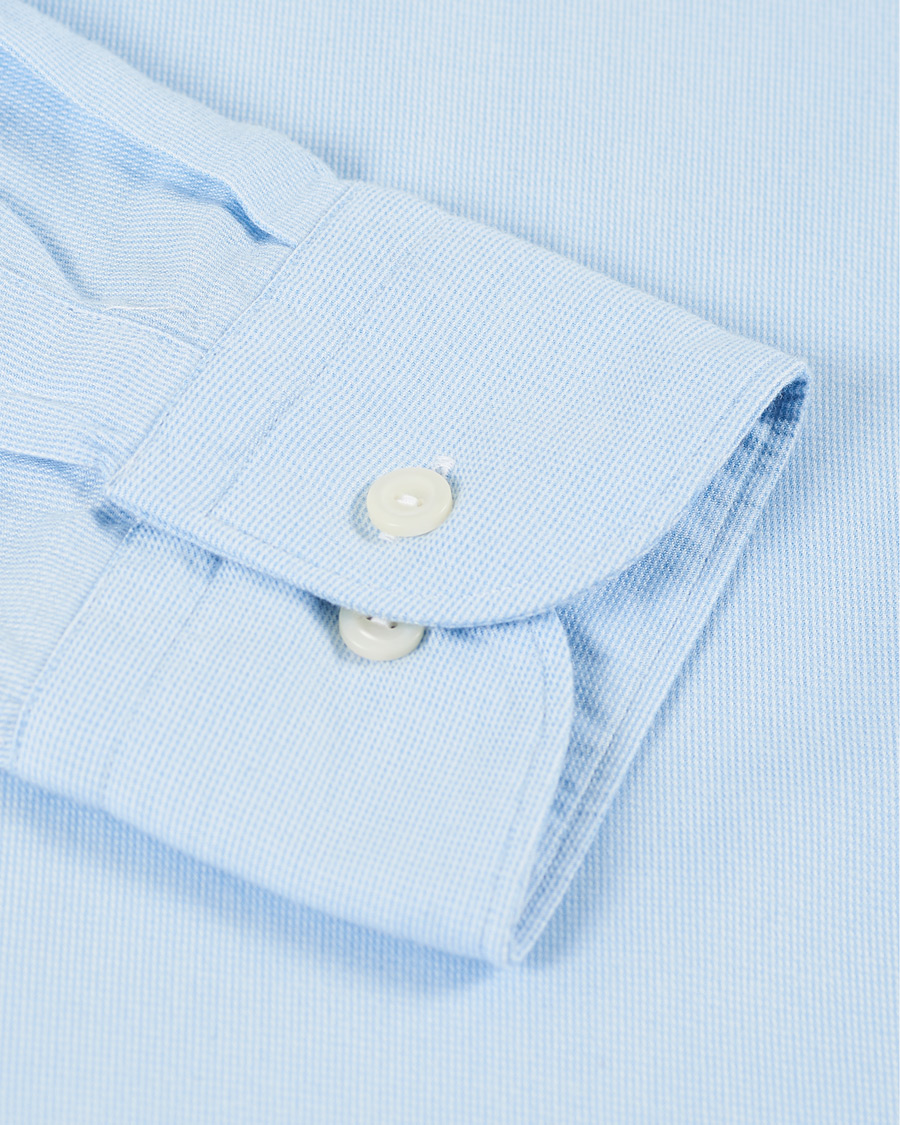 Homme | Chemises | Eton | Slim Fit Micro Structured Flannel Shirt Blue