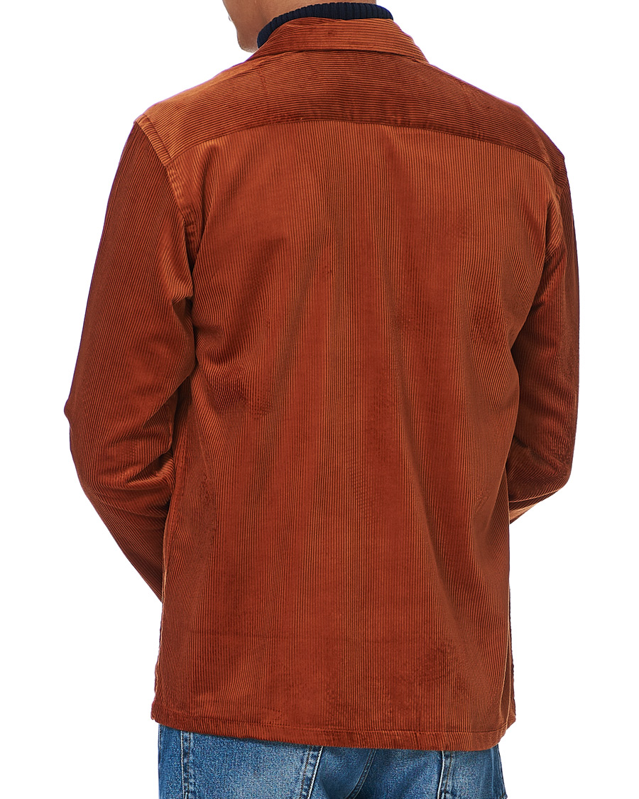 Homme | Chemises | Eton | Cotton Corduroy Overshirt Orange