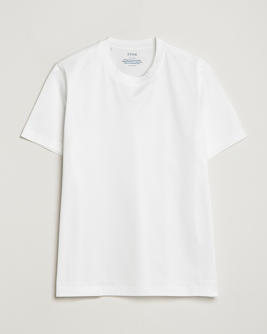 Homme | T-shirts | Eton | Filo Di Scozia Cotton T-Shirt White