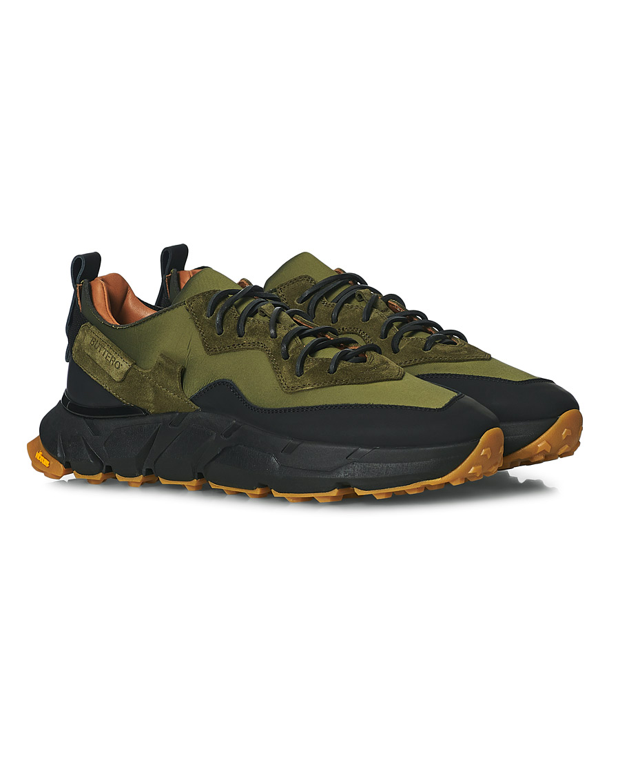 Homme | Buttero Spazio Running Sneaker Black/Olive | Buttero | Spazio Running Sneaker Black/Olive