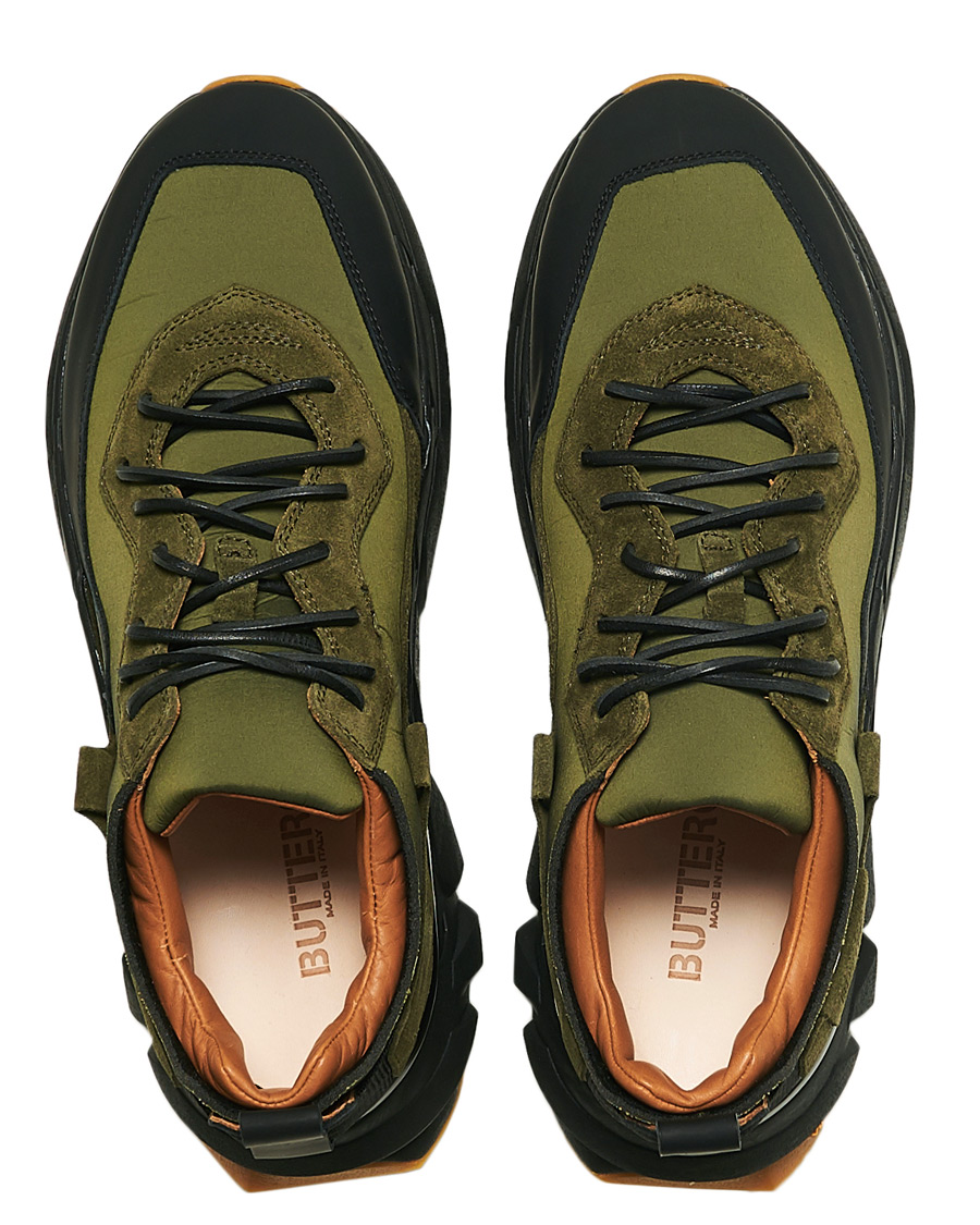Homme | Buttero Spazio Running Sneaker Black/Olive | Buttero | Spazio Running Sneaker Black/Olive