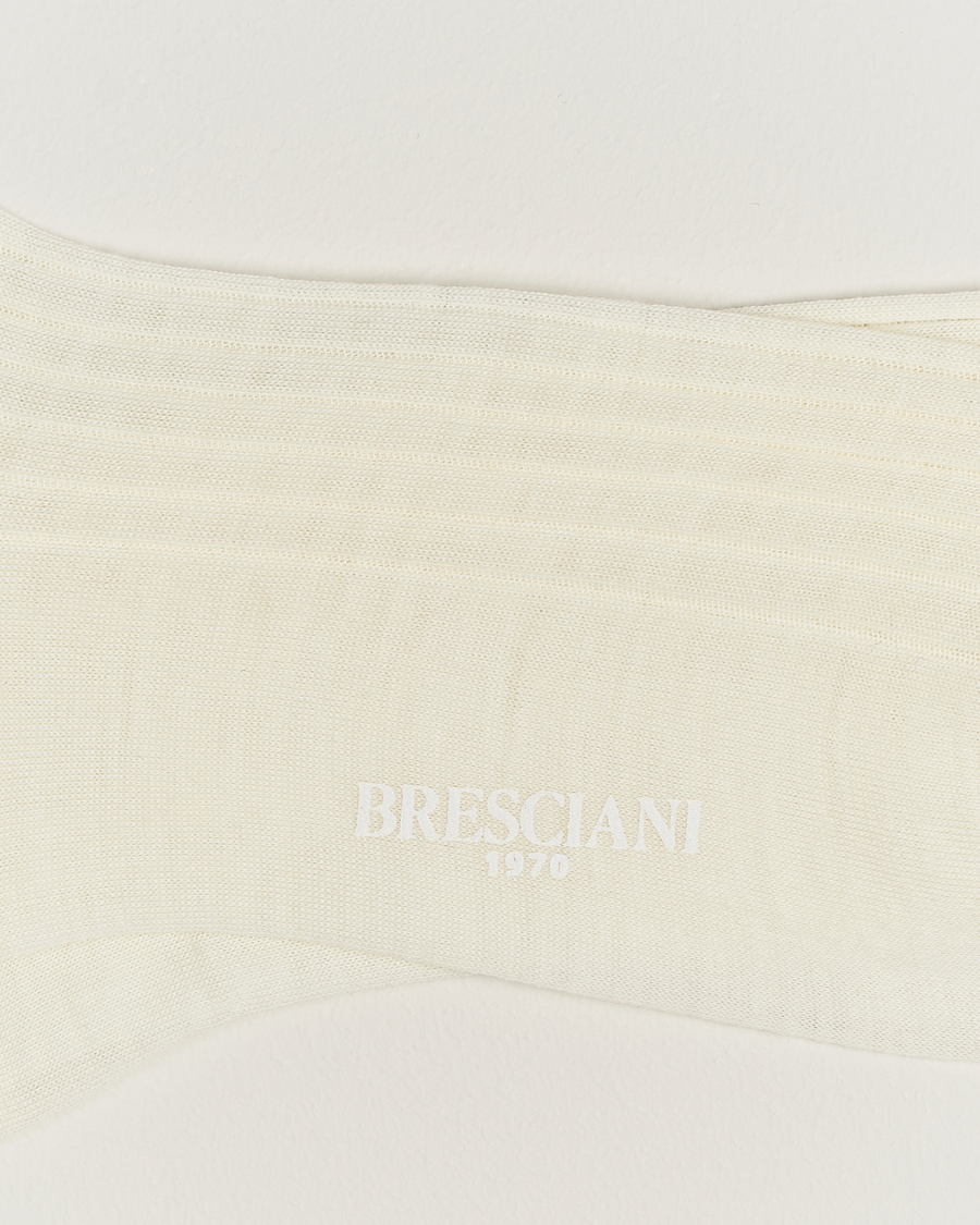 Heren | Ondergoed | Bresciani | Wool/Nylon Ribbed Short Socks White