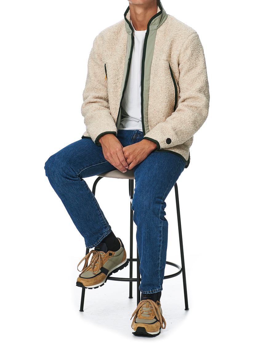 Heren | Truien | Orlebar Brown | Baird Fleece Full Zip Dune/Artichoke