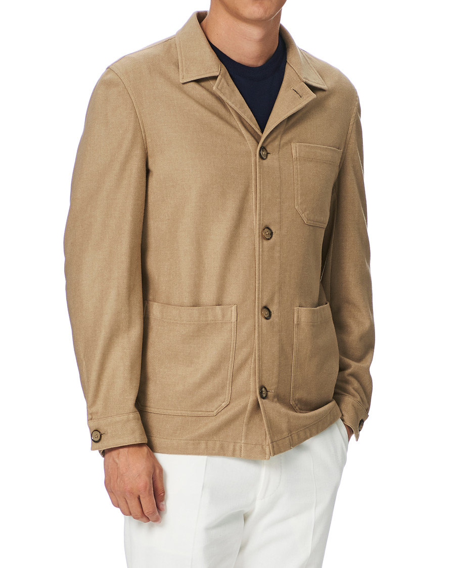 Homme | Chemises | L.B.M. 1911 | Wool Flannel Overshirt Sand