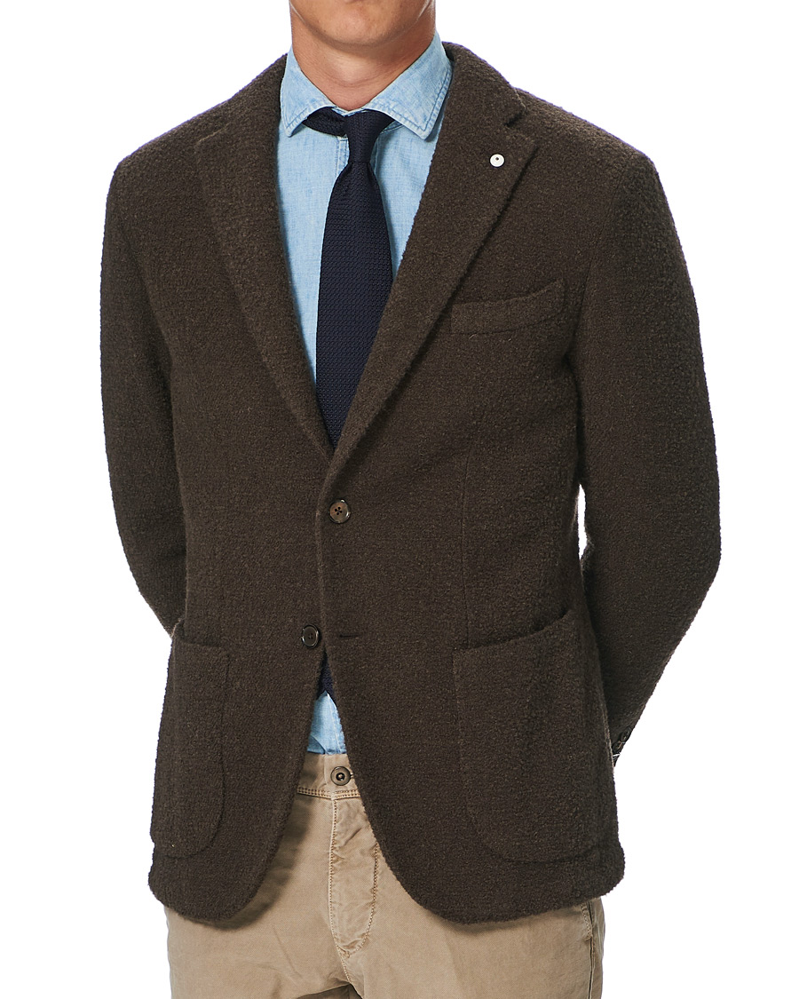 Homme | Blazers | L.B.M. 1911 | Jack Regular Bouclé Wool Alpaca Blazer Brown