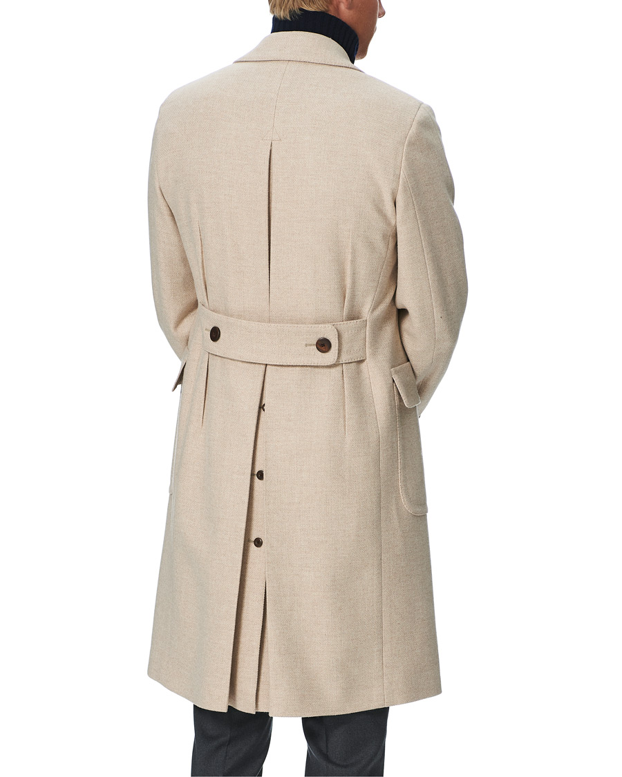 Homme | Manteaux Et Vestes | Lardini | Double Breasted Basket Weave Wool Coat Creme