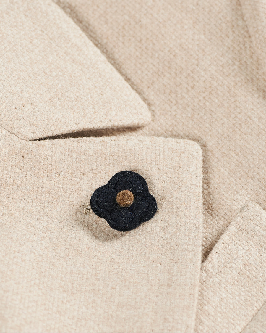 Homme | Manteaux Et Vestes | Lardini | Double Breasted Basket Weave Wool Coat Creme
