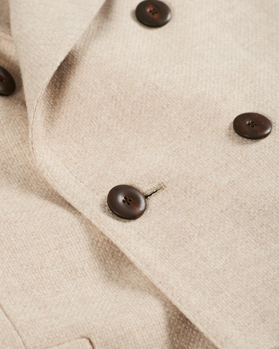 Homme | Manteaux Et Vestes | Lardini | Double Breasted Basket Weave Wool Coat Creme