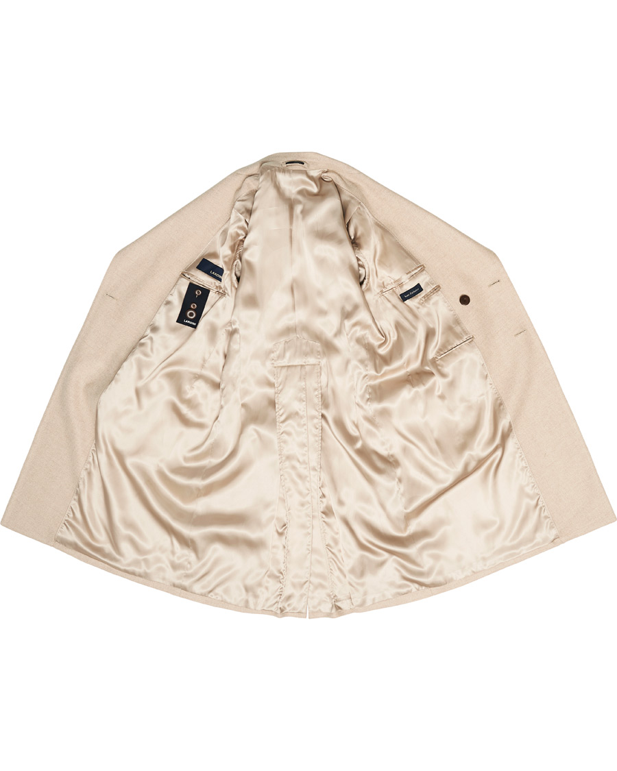 Homme | Manteaux Et Vestes | Lardini | Double Breasted Basket Weave Wool Coat Creme