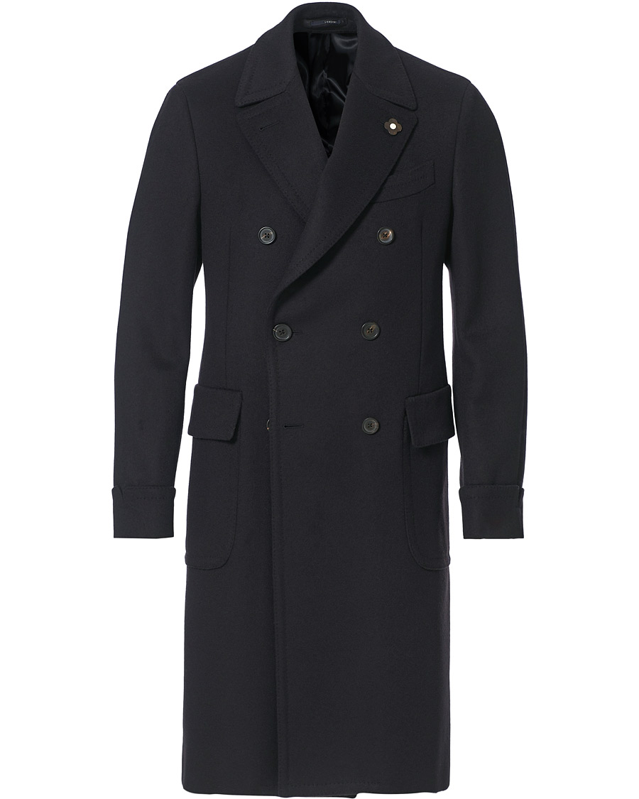 Homme | Manteaux Et Vestes | Lardini | Double Breasted Wool Coat Navy