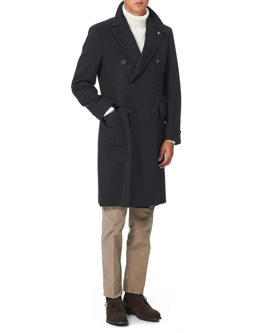 Homme | Manteaux Et Vestes | Lardini | Double Breasted Wool Coat Navy