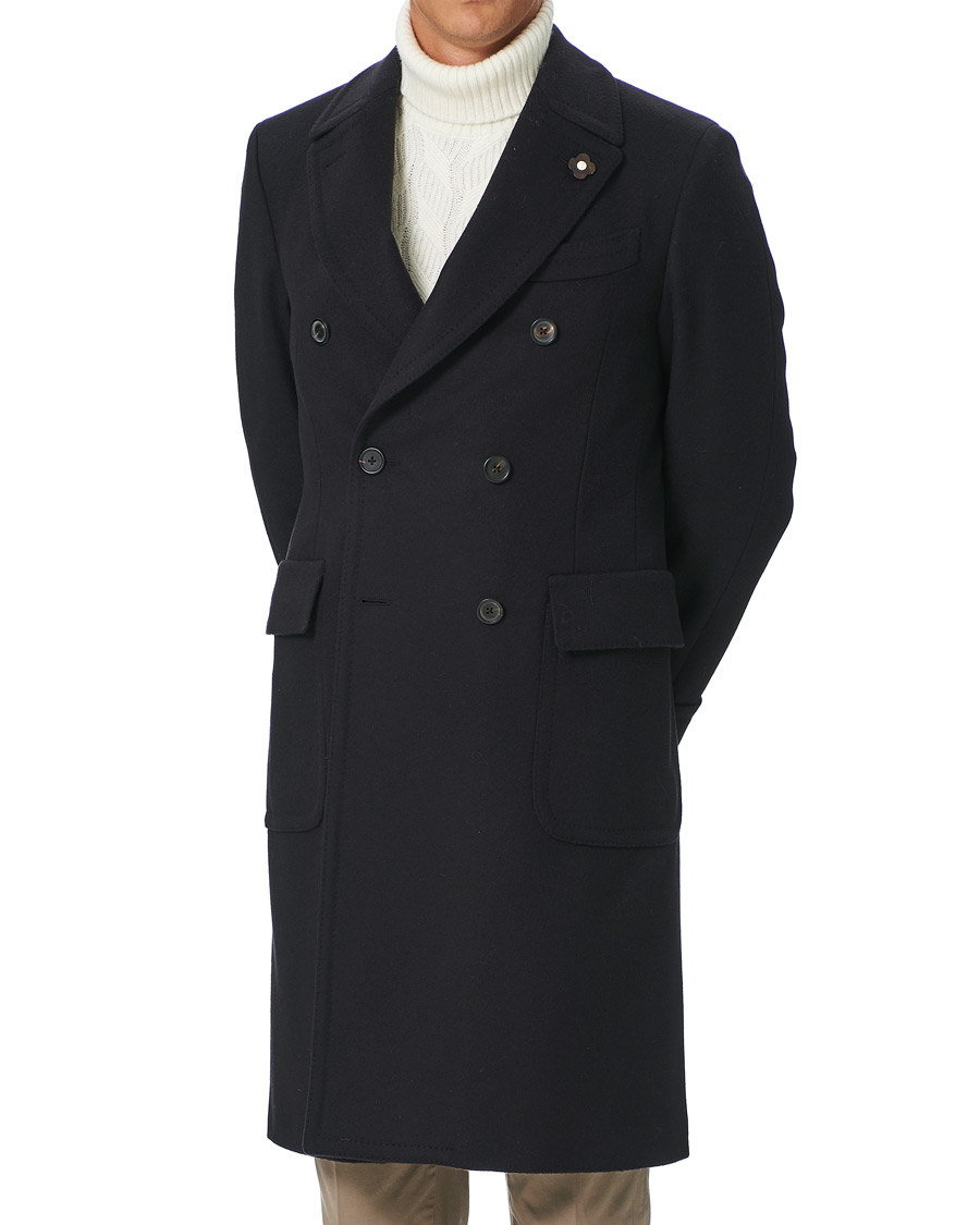 Homme | Manteaux Et Vestes | Lardini | Double Breasted Wool Coat Navy