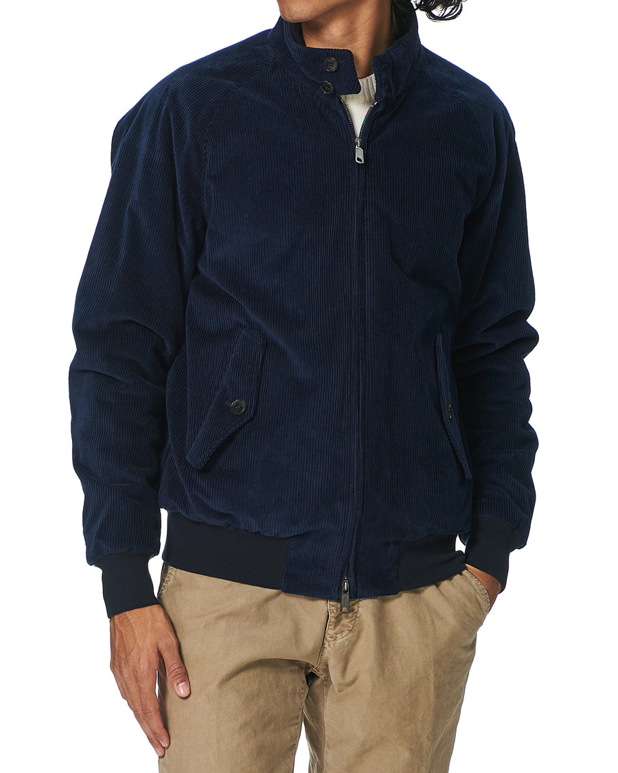 Heren | Jassen | Baracuta | G9 Padded Corduroy Harrington Jacket Navy
