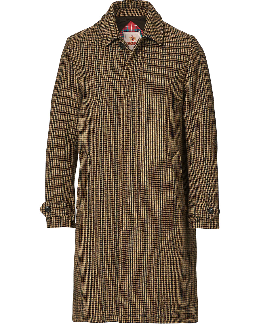 Homme | Manteaux Et Vestes | Baracuta | Paul Houndstooth Wool Coat Dark Brown