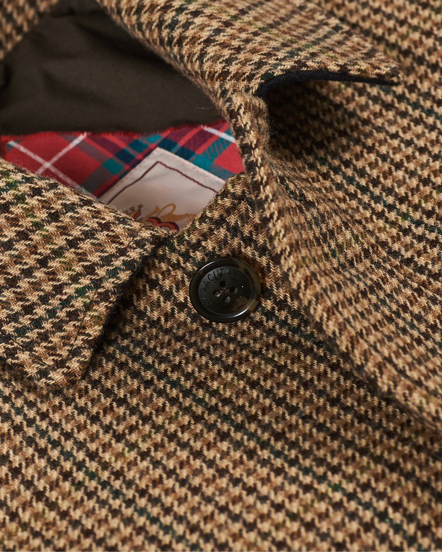 Homme | Manteaux Et Vestes | Baracuta | Paul Houndstooth Wool Coat Dark Brown
