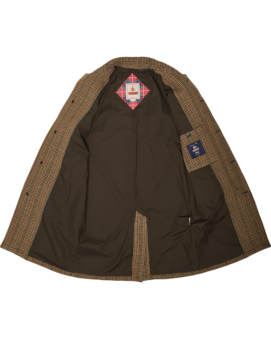 Homme | Manteaux Et Vestes | Baracuta | Paul Houndstooth Wool Coat Dark Brown
