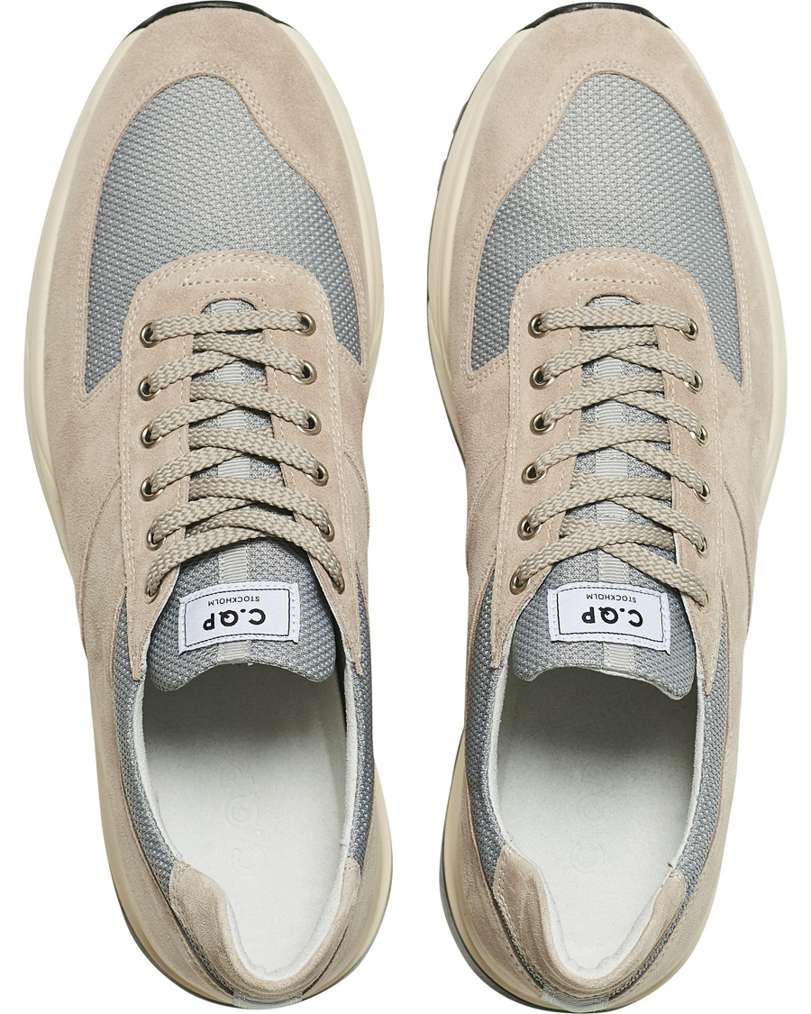 Heren | C.QP Stride Suede/Mesh Running Sneaker Stone Grey | CQP | C.QP Stride Suede/Mesh Running Sneaker Stone Grey