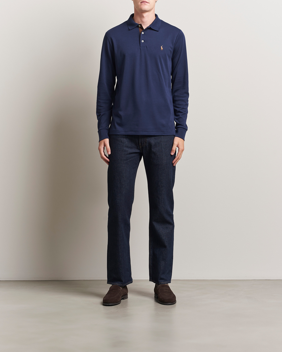 Heren | Polo's | Polo Ralph Lauren | Pima Cotton Custom Fit LS Polo Refined Navy