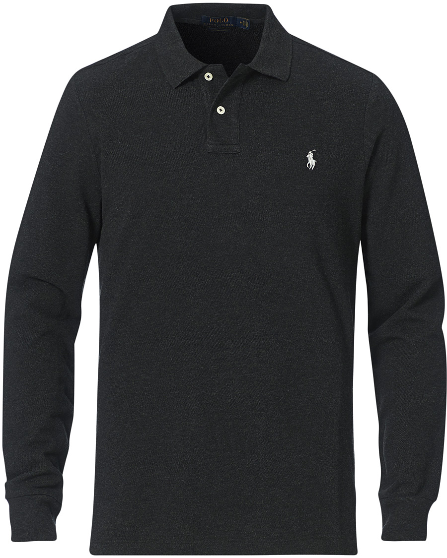 Homme | Pulls Et Tricots | Polo Ralph Lauren | Custom Slim Fit Long Sleeve Polo Black Marl Heather