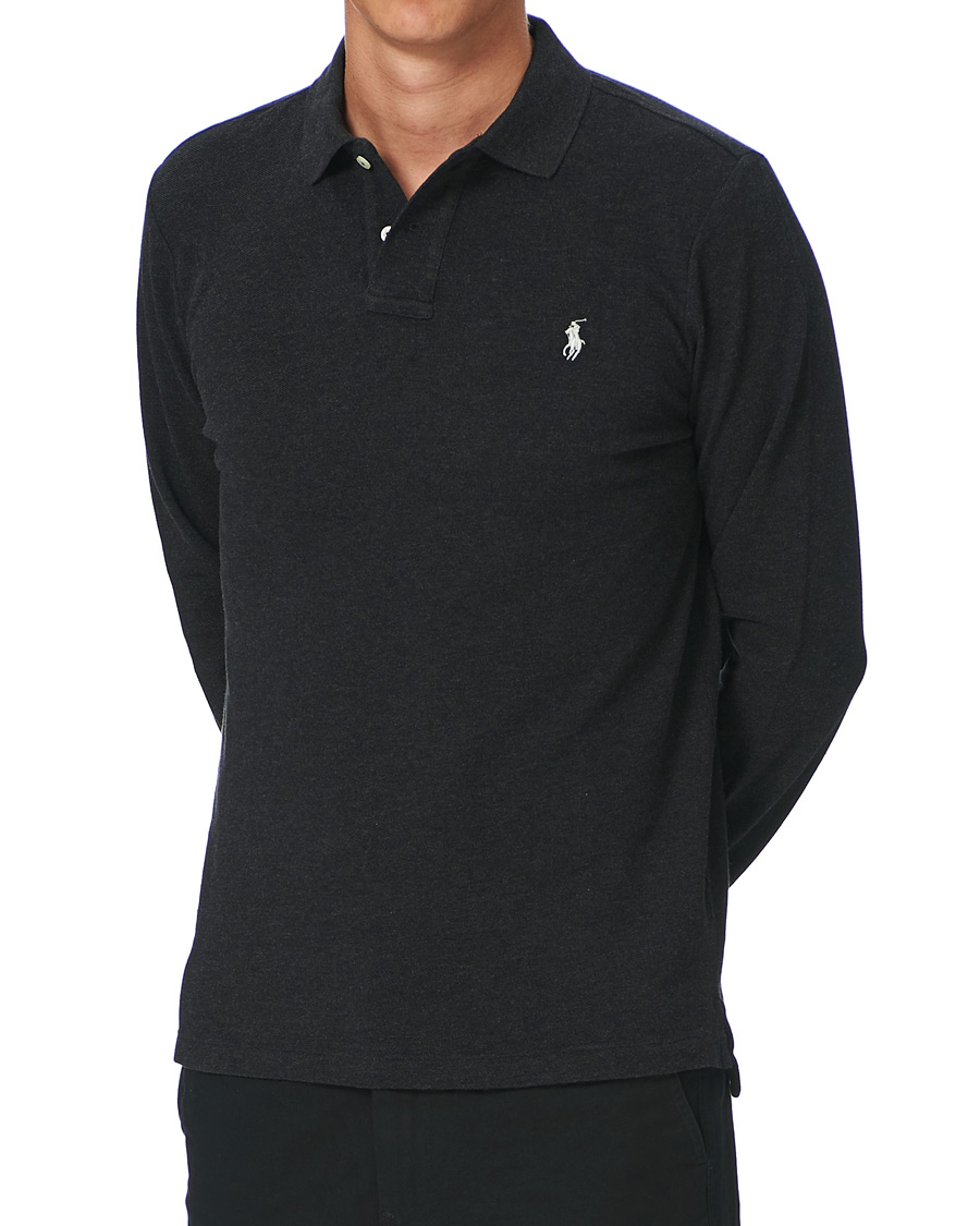 Homme | Pulls Et Tricots | Polo Ralph Lauren | Custom Slim Fit Long Sleeve Polo Black Marl Heather