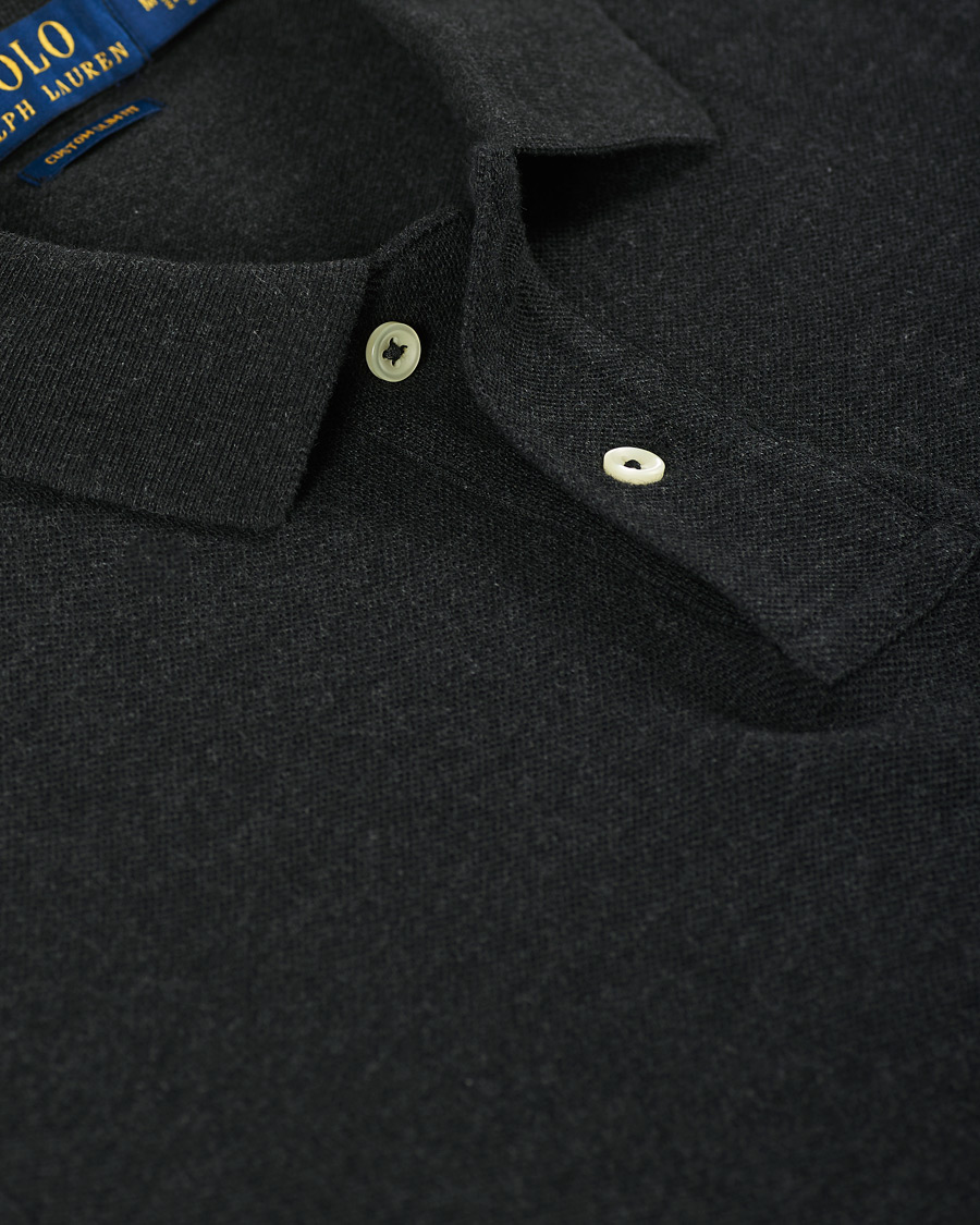 Homme | Pulls Et Tricots | Polo Ralph Lauren | Custom Slim Fit Long Sleeve Polo Black Marl Heather