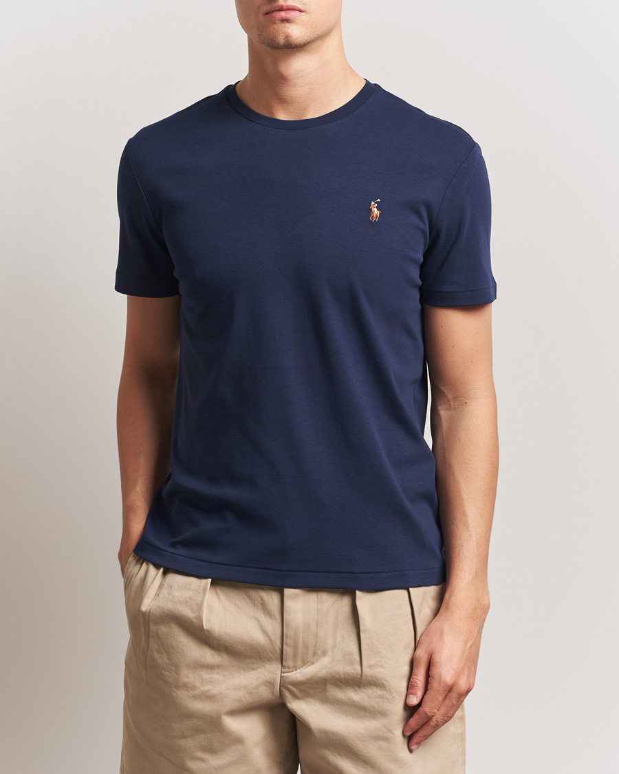 Heren | T-shirts | Polo Ralph Lauren | Luxury Pima Cotton Crew Neck T-Shirt Refined Navy