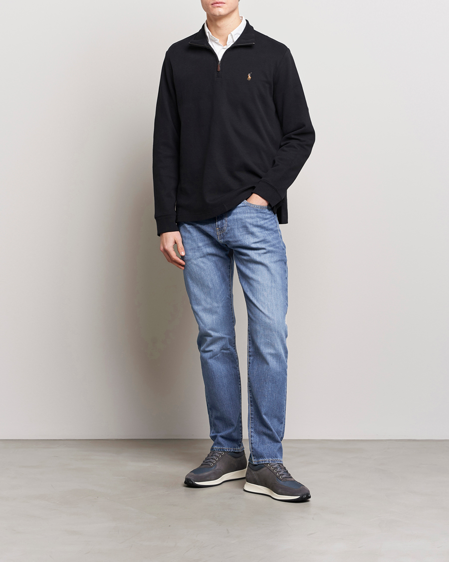 Homme | Pulls Et Tricots | Polo Ralph Lauren | Double Knit Jaquard Half Zip Sweater Black