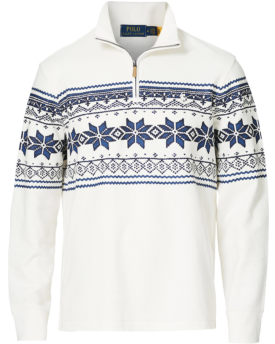 Homme | Pulls Et Tricots | Polo Ralph Lauren | Winter Double Knit Half Zip Sweater Nevis White