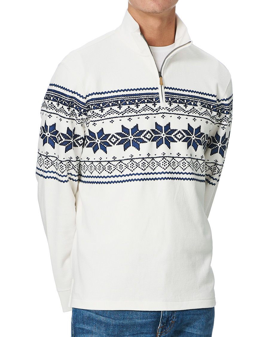 Homme | Pulls Et Tricots | Polo Ralph Lauren | Winter Double Knit Half Zip Sweater Nevis White