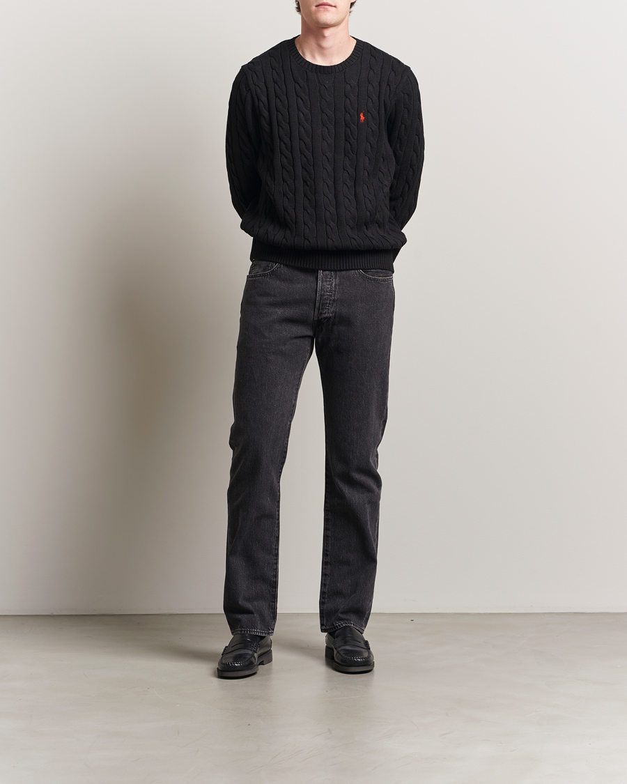 Heren | Truien | Polo Ralph Lauren | Cotton Cable Pullover Polo Black