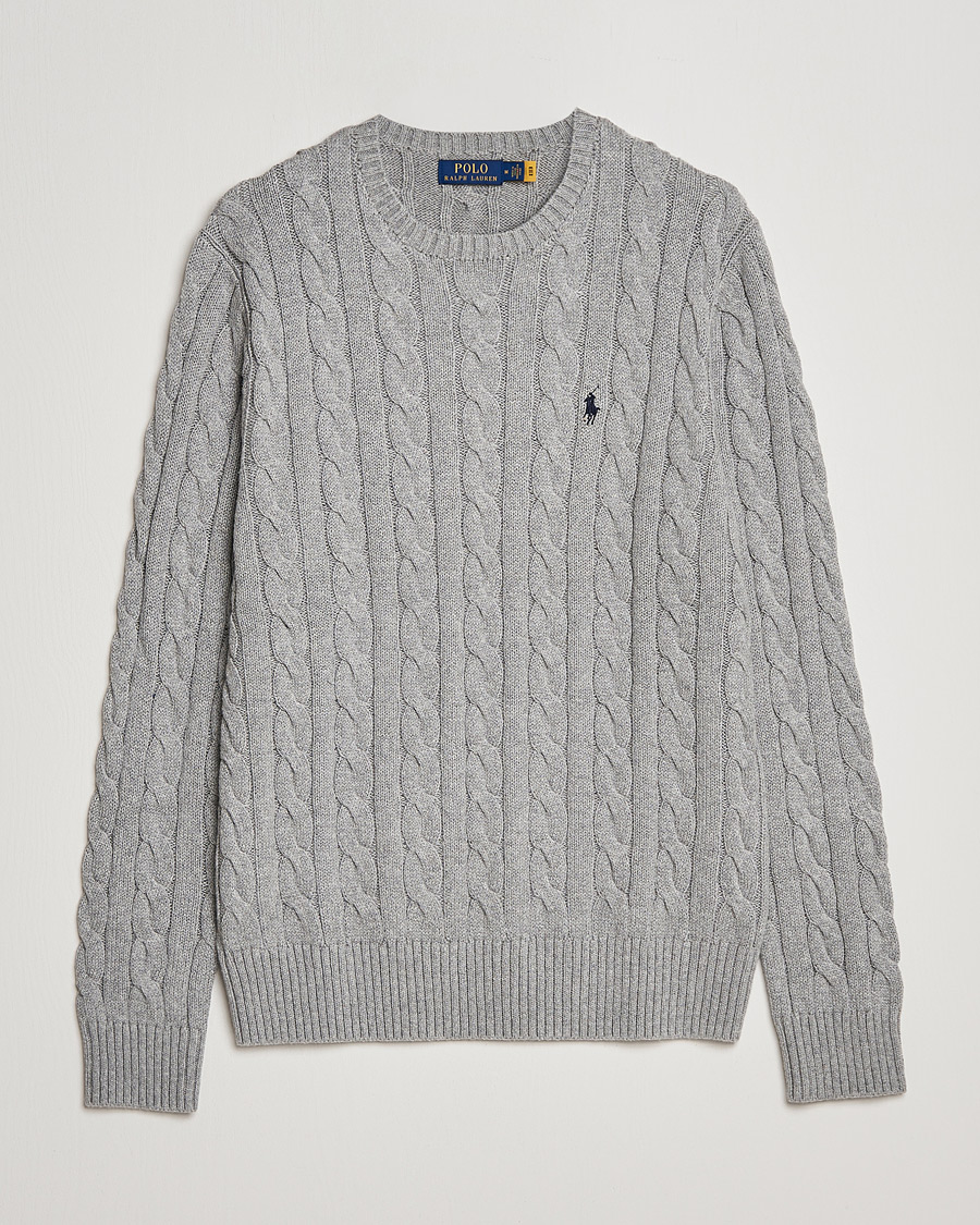 Heren | Truien | Polo Ralph Lauren | Cotton Cable Pullover Fawn Grey Heather