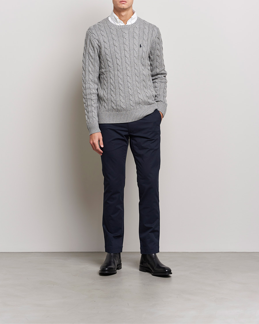 Heren | Truien | Polo Ralph Lauren | Cotton Cable Pullover Fawn Grey Heather