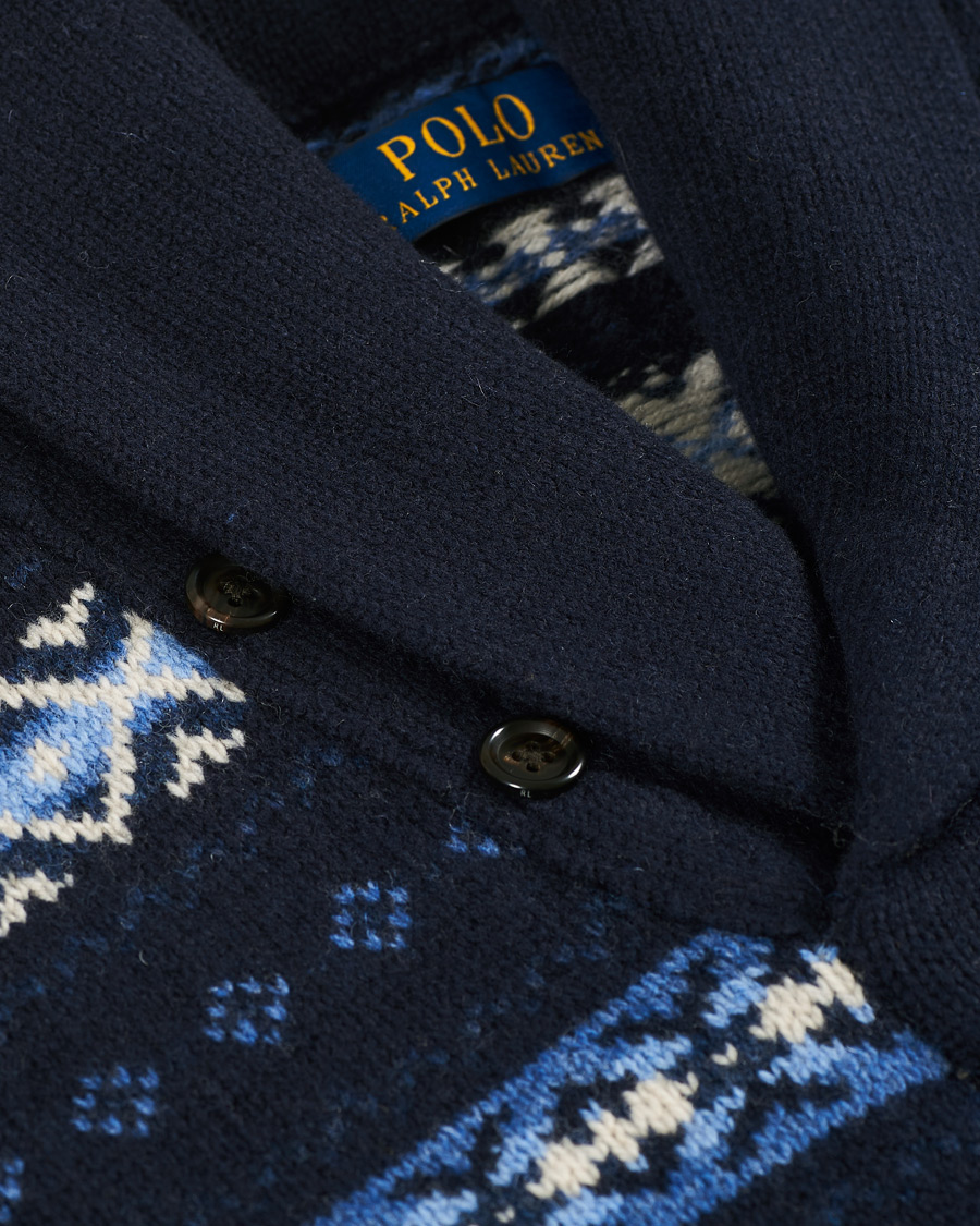 Homme | Pulls Et Tricots | Polo Ralph Lauren | Wool Snowflake Shawl Collar Sweater Navy