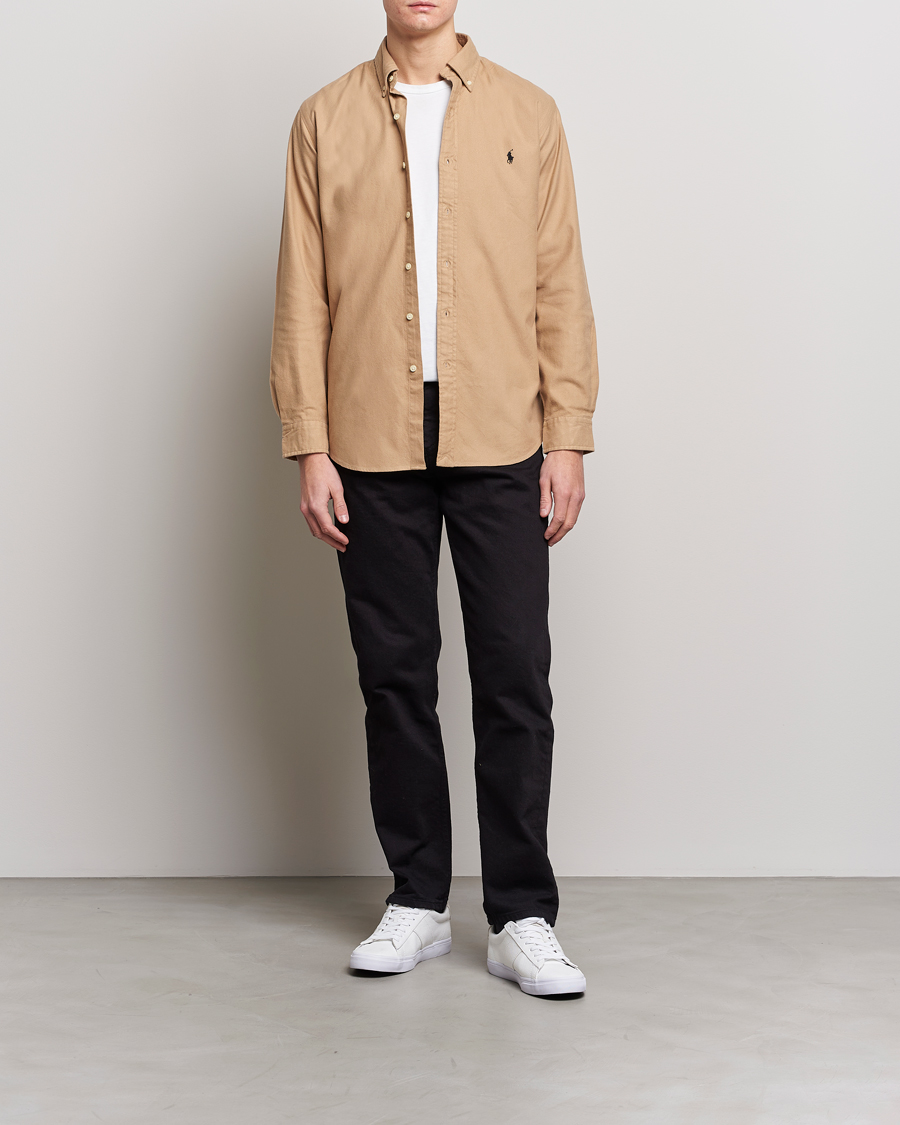 Homme | Chemises | Polo Ralph Lauren | Custom Fit Brushed Flannel Shirt Vintage Khaki