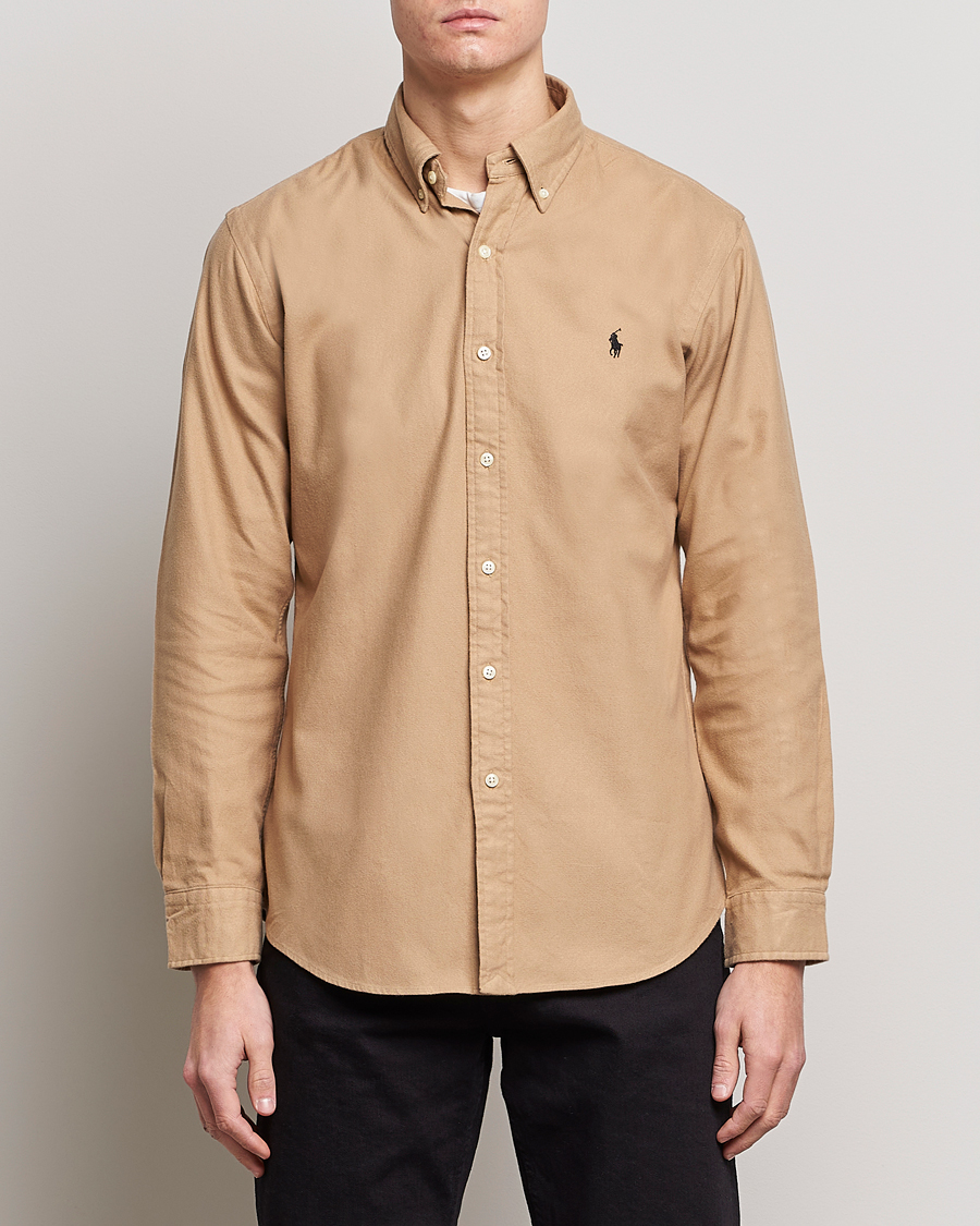Homme | Chemises | Polo Ralph Lauren | Custom Fit Brushed Flannel Shirt Vintage Khaki