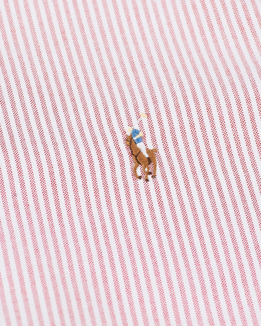 Homme | Chemises | Polo Ralph Lauren | Slim Fit Striped Oxford Shirt Burgundy/White
