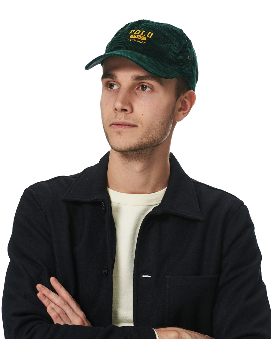 Homme | Polo Ralph Lauren Logo Corduroy Cap College Green | Polo Ralph Lauren | Logo Corduroy Cap College Green