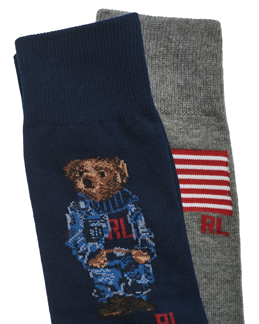 Homme | Sous-Vêtements Et Chaussettes | Polo Ralph Lauren | 2-Pack Bear Stripe Socks RL Bear/US Flag