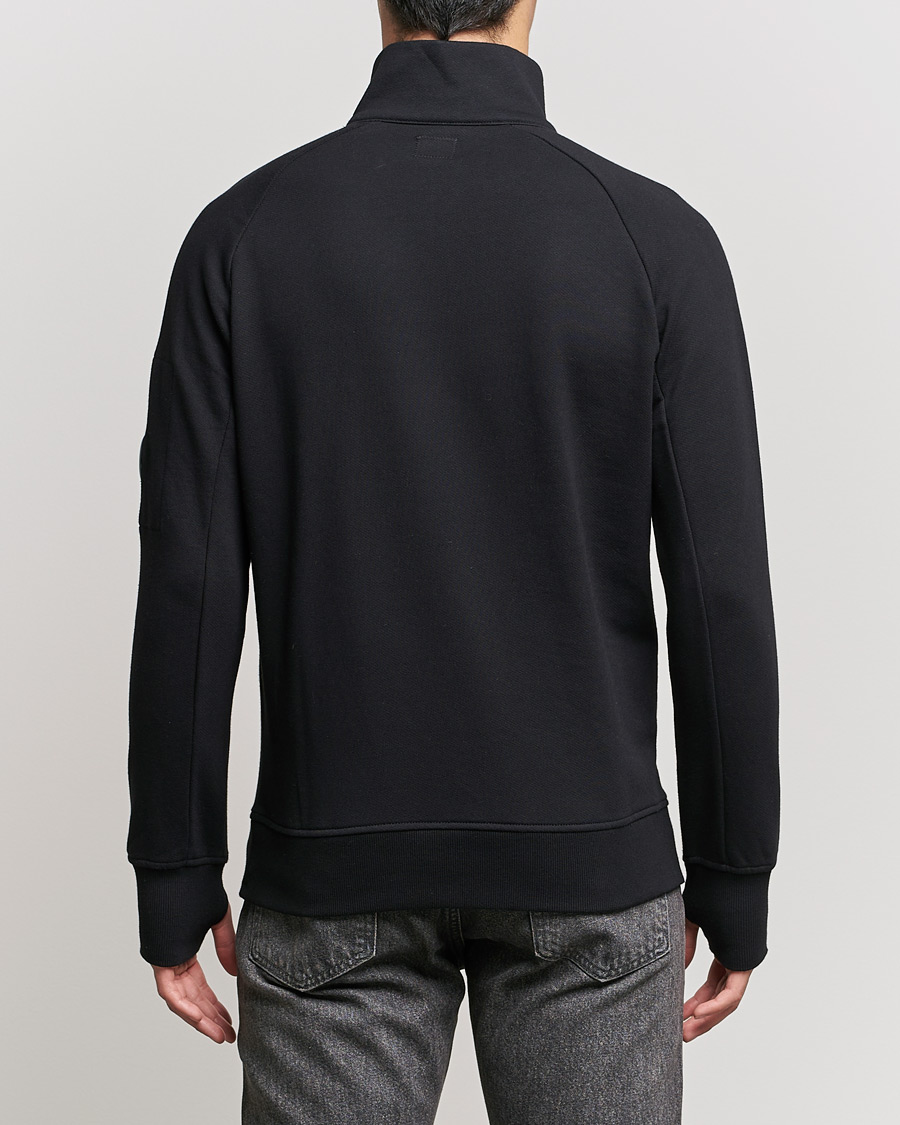 Homme | Pulls Et Tricots | C.P. Company | Diagonal Raised Fleece Half Zip Lens Sweatshirt Black