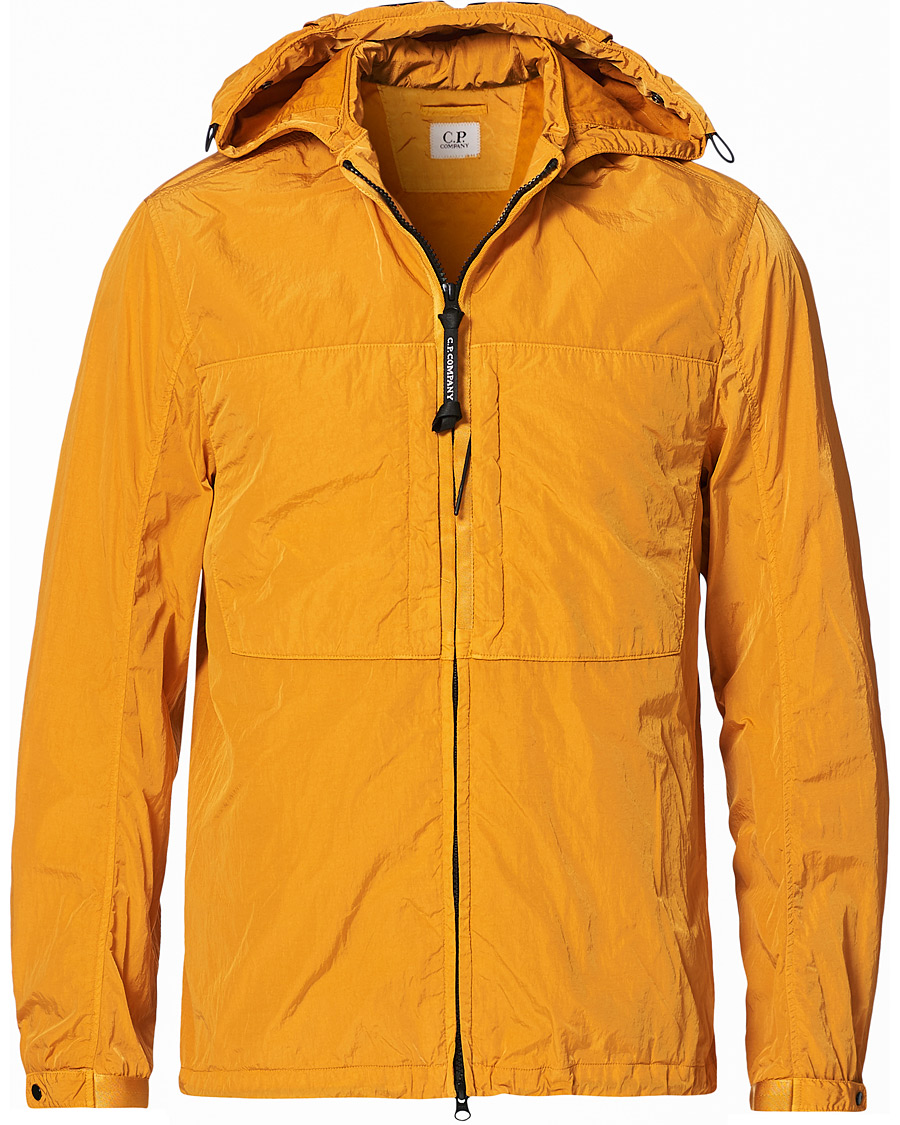 Homme | Manteaux Et Vestes | C.P. Company | Chrome Garment Dyed Nylon Hooded Overshirt Orange