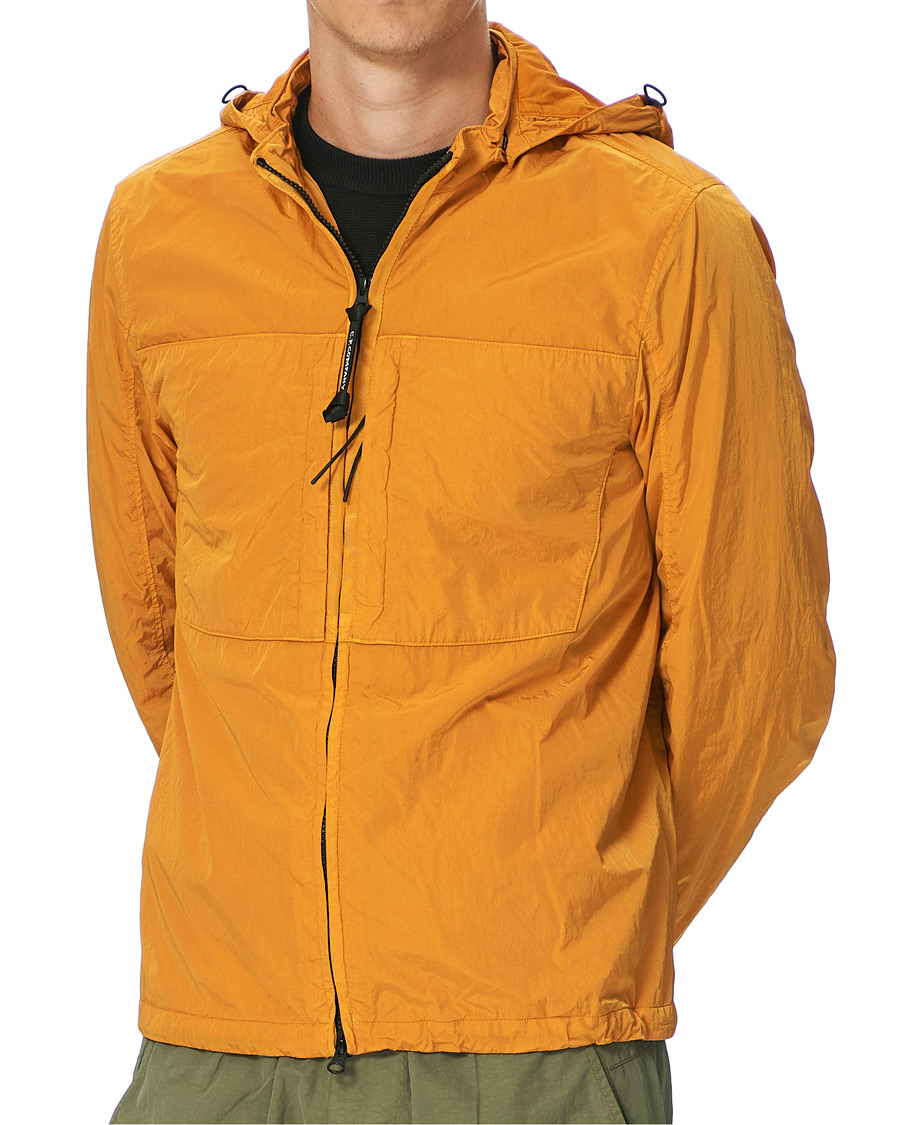 Homme | Manteaux Et Vestes | C.P. Company | Chrome Garment Dyed Nylon Hooded Overshirt Orange