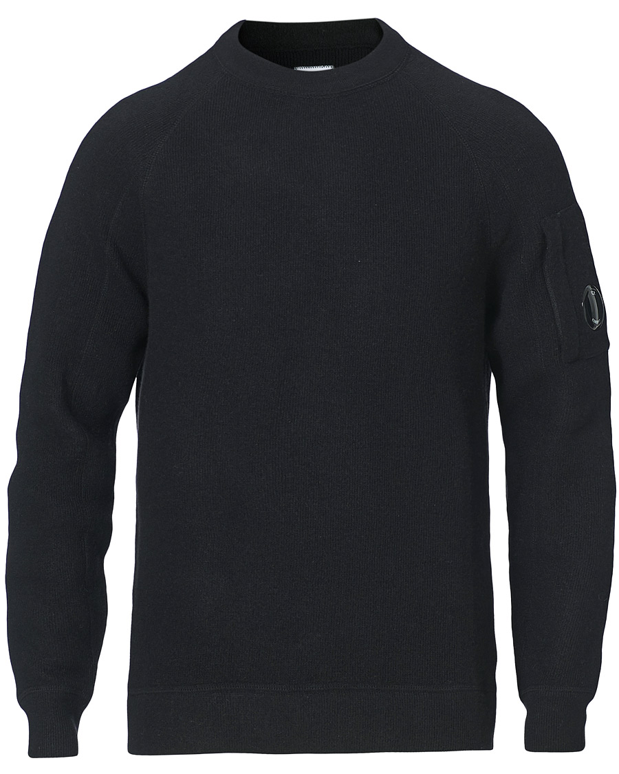 Homme | Pulls Et Tricots | C.P. Company | Double Knit Lambswool Lens Crew Neck Black